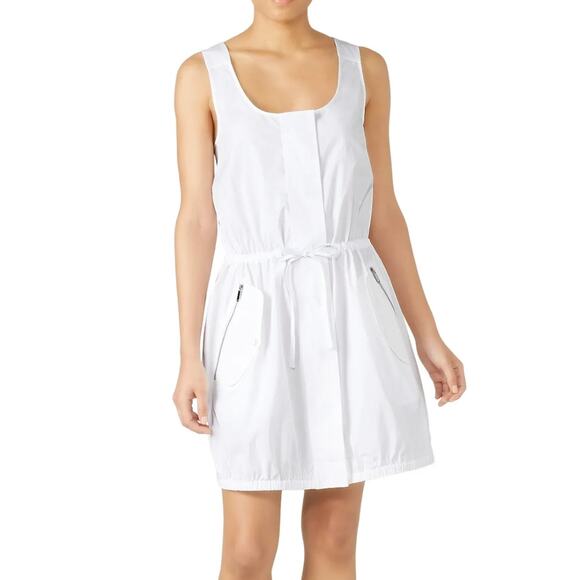 Jason Wu Dress Womens 4 White Drawstring Waist Mini Tie Back Shift Cotton Blend - Picture 1 of 14